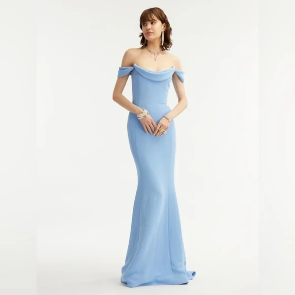 $7,290 NEW OSCAR DE LA RENTA TANZANITE BLUE CADY GOWN US 12 -  threedaughtersproperties.com